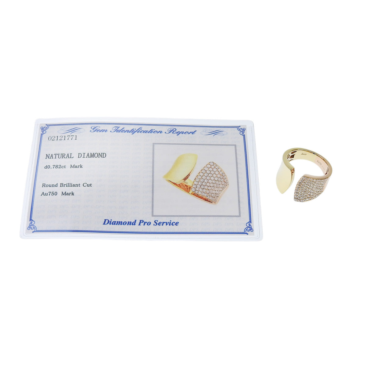 钻石开口戒指,钻石D0.782,18K黄金YG,18K玫瑰金PG