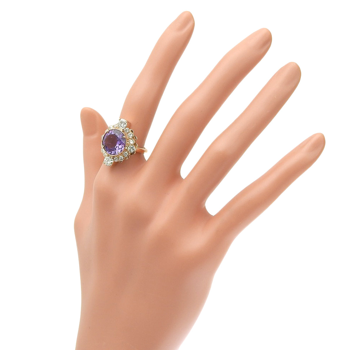 Amethyst and Diamond Ring, Amethyst/Diamond, K18 Pink Gold (PG)