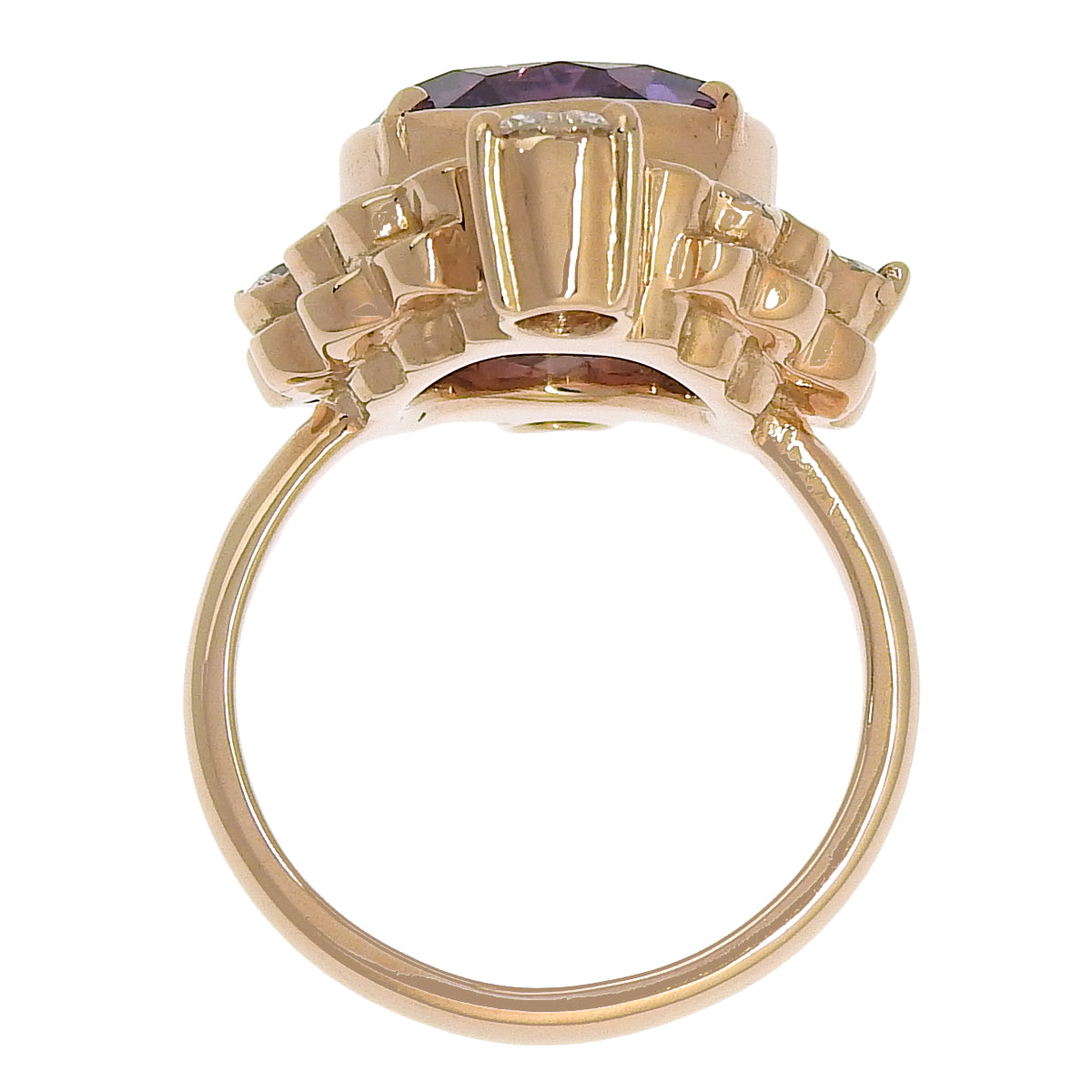 紫水晶钻石戒指 紫水晶/钻石 18K粉红金 PG