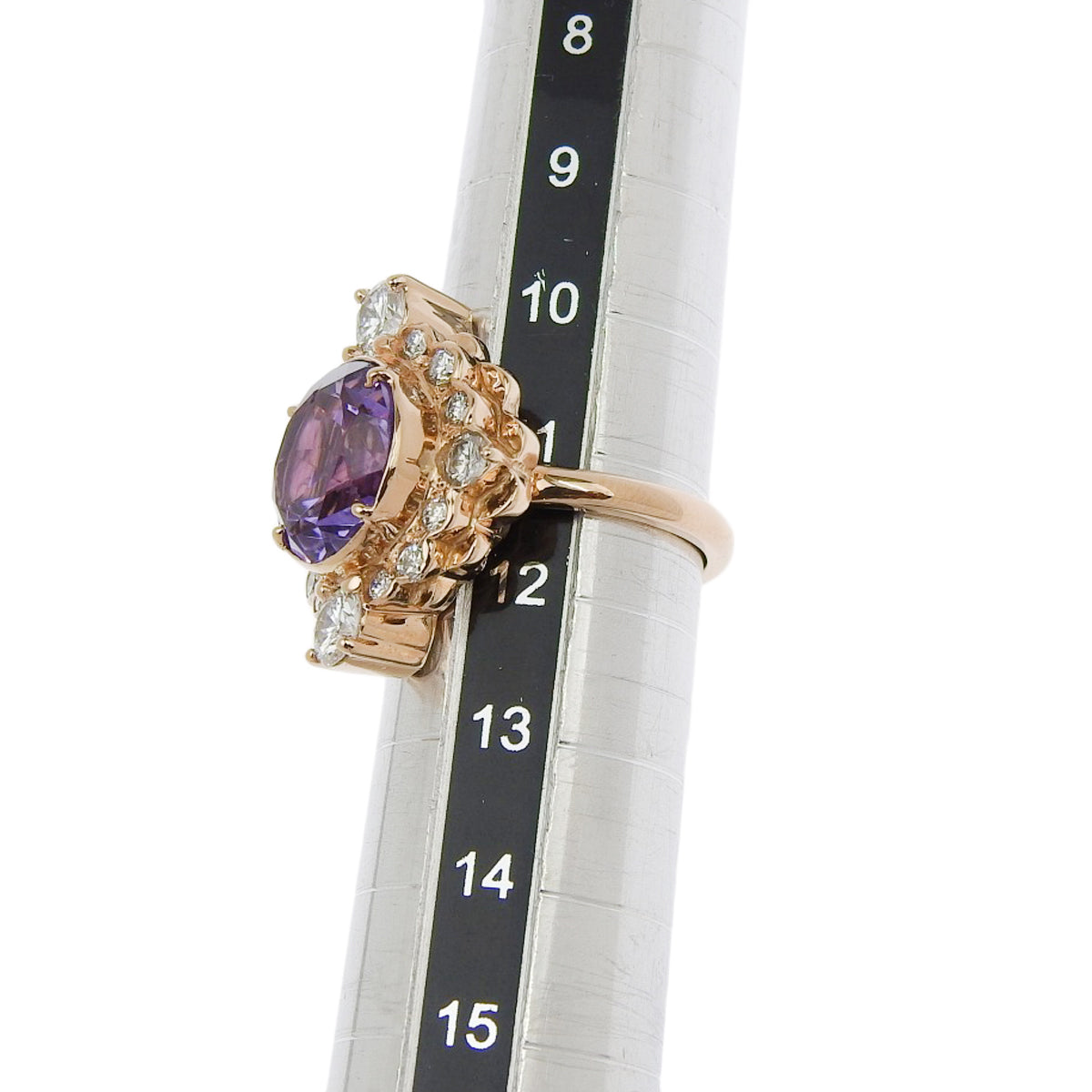紫水晶钻石戒指 紫水晶/钻石 18K粉红金 PG