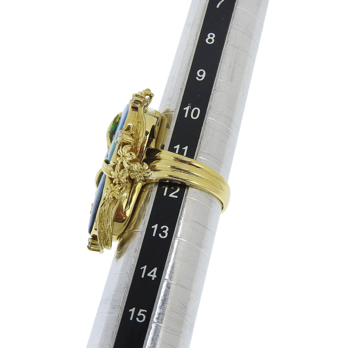 Opals and Diamonds Ring, Opal/Diamond OP/D0.17, 18K Yellow Gold YG