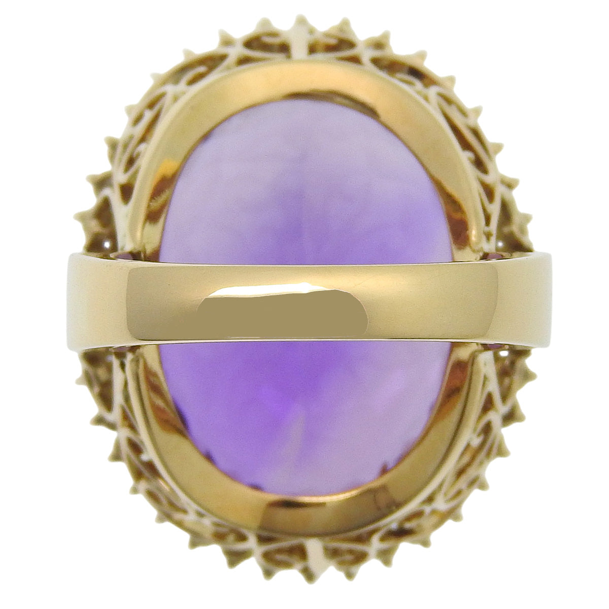 Amethyst and Diamond Ring: Amethyst/Diamond AM27.85/D0.80 K18 Yellow Gold YG