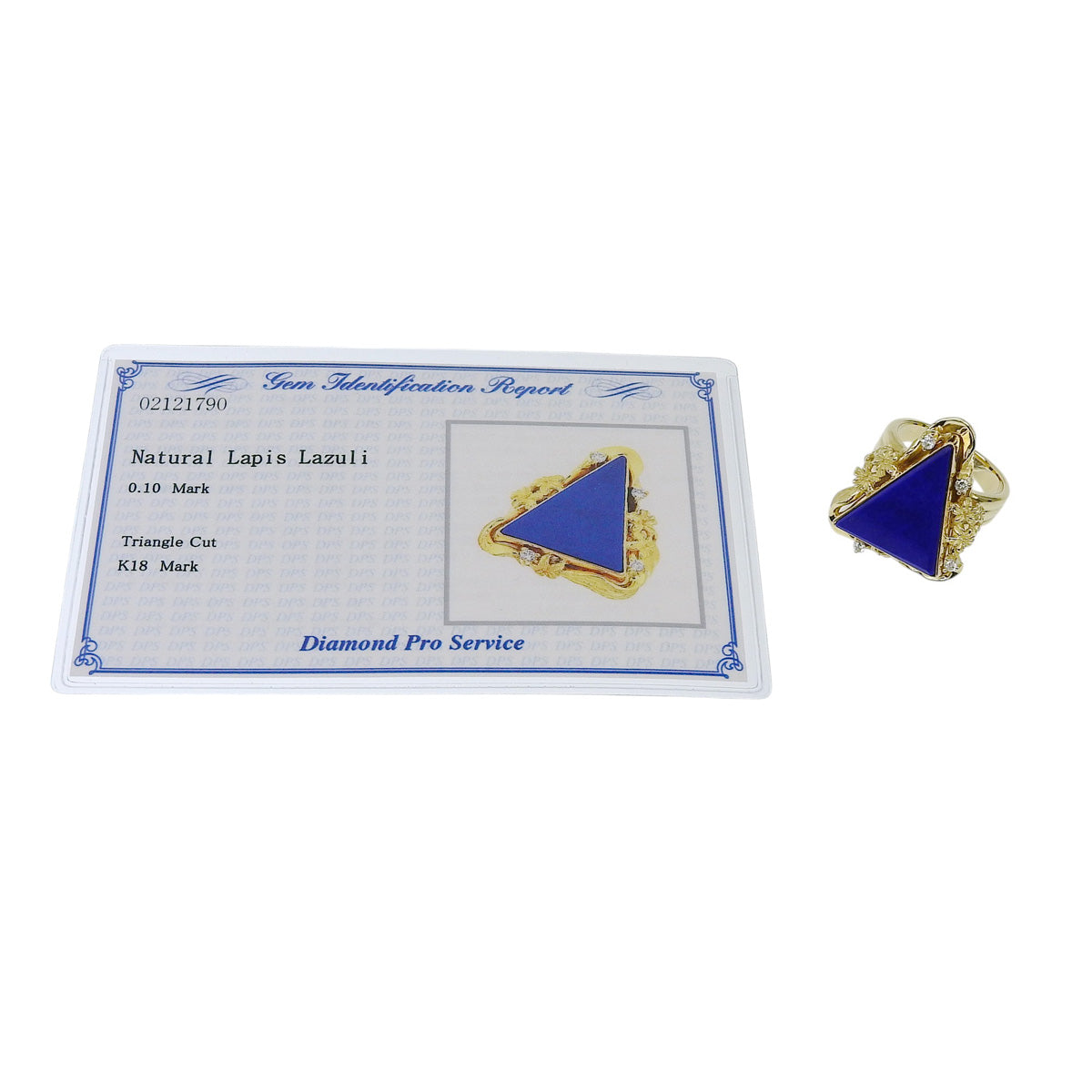 三角形青金石钻石戒指 青金石/钻石 LP/D0.10 K18 黄金 YG