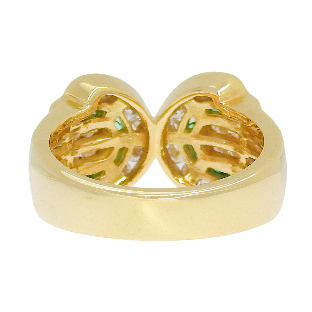 ダイヤモンド エメラルド リング E0.37/D1.06 K18 イエローゴールド YG