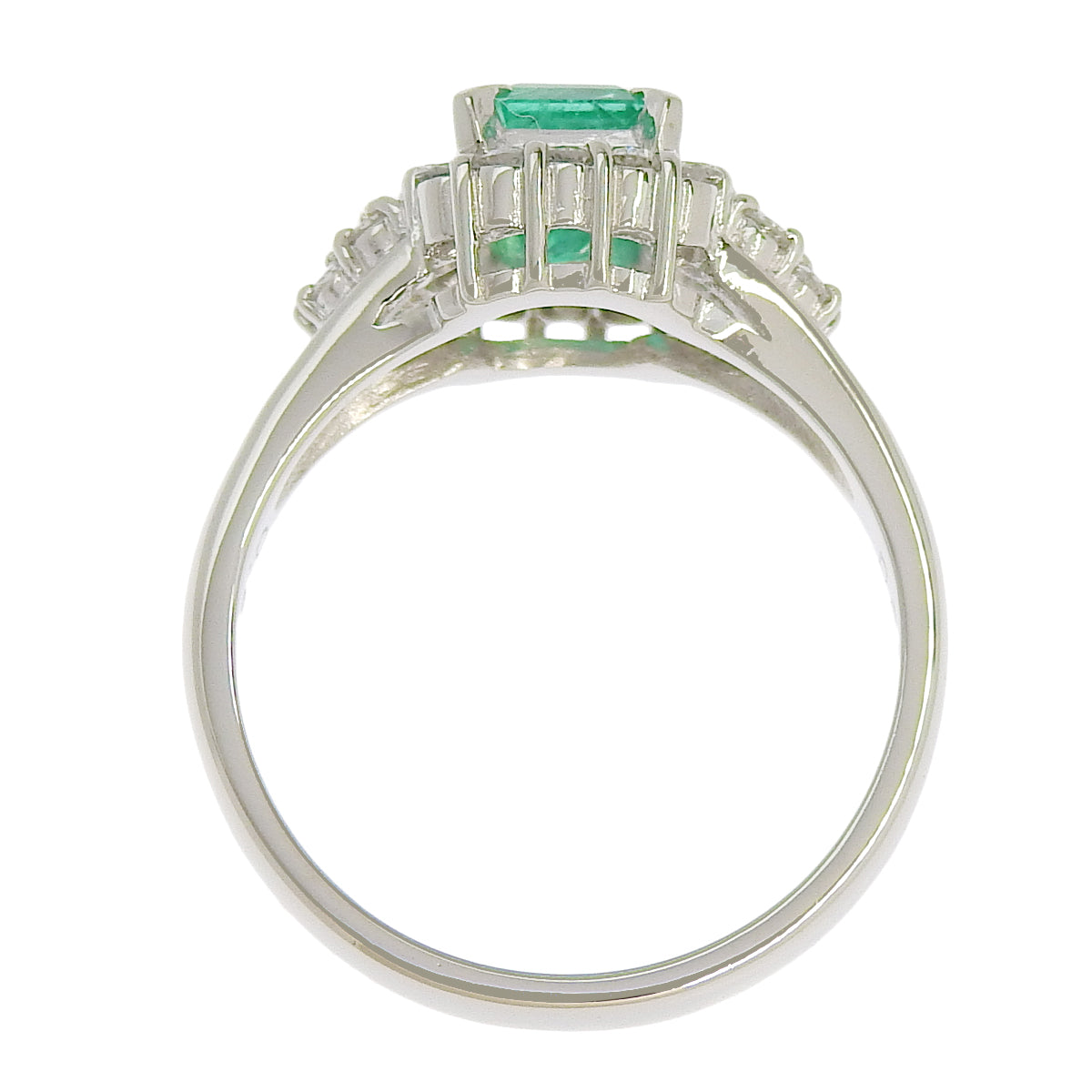 祖母绿钻石戒指 E0.85/D0.38 Pt900铂金