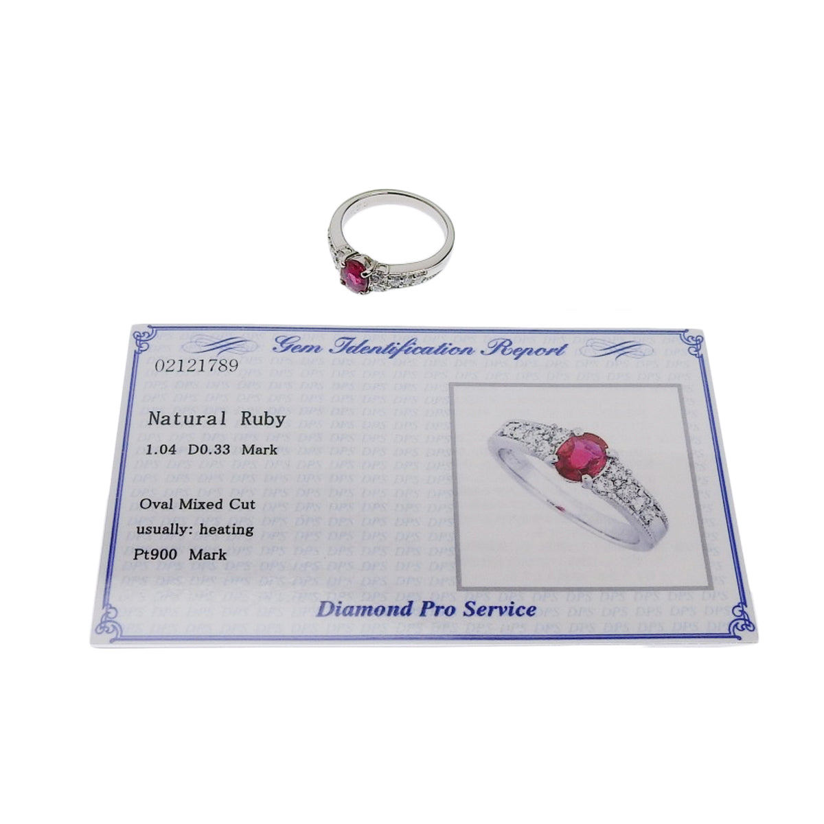 红宝石钻石戒指 R1.04/D0.33 Pt900铂金饰品珠宝