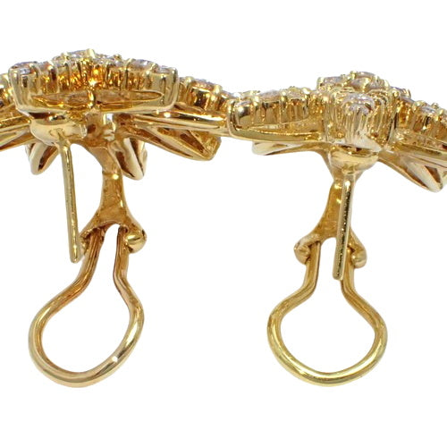 Eight-pointed star diamond earrings D4.00 K18 yellow gold YG