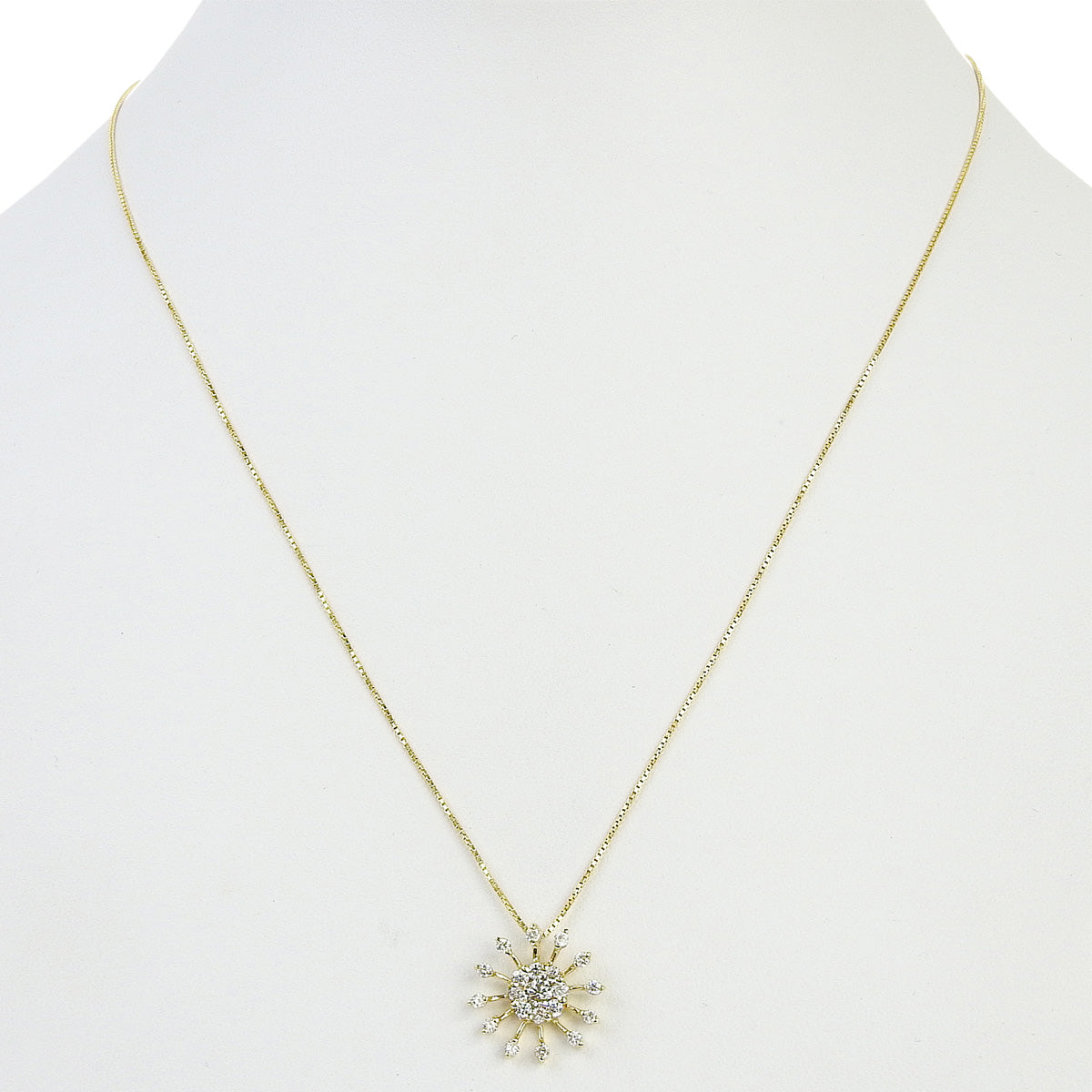 钻石项链 D0.55 K18 黄金 YG 花朵图案