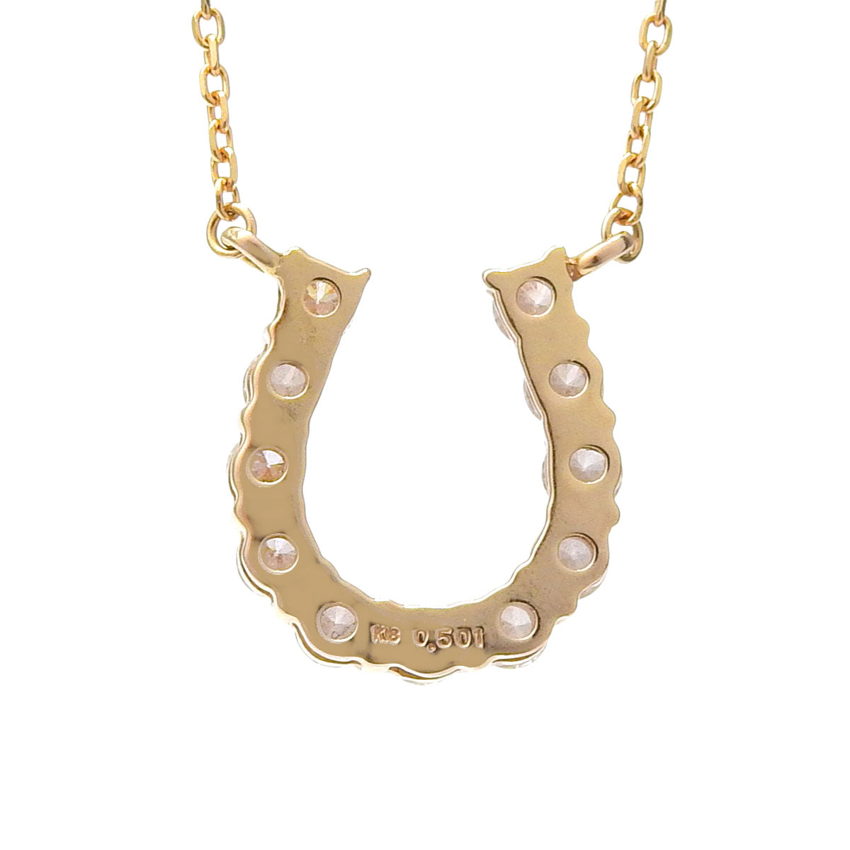 Diamond Horseshoe Necklace D0.501 K18 Yellow Gold YG