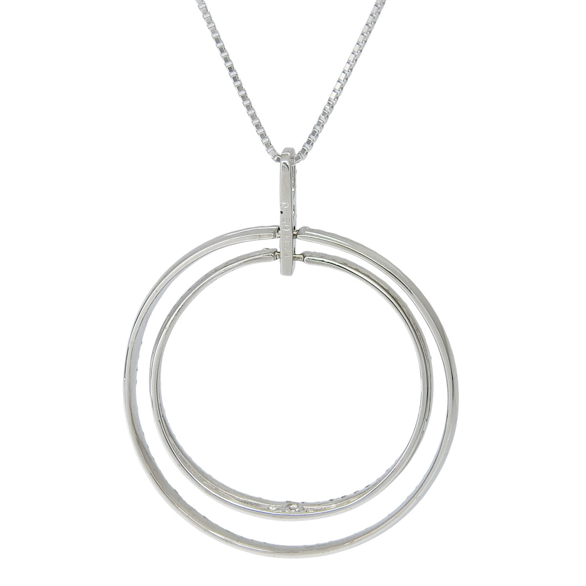 Double Circle Diamond Necklace D0.50 K18 White Gold WG