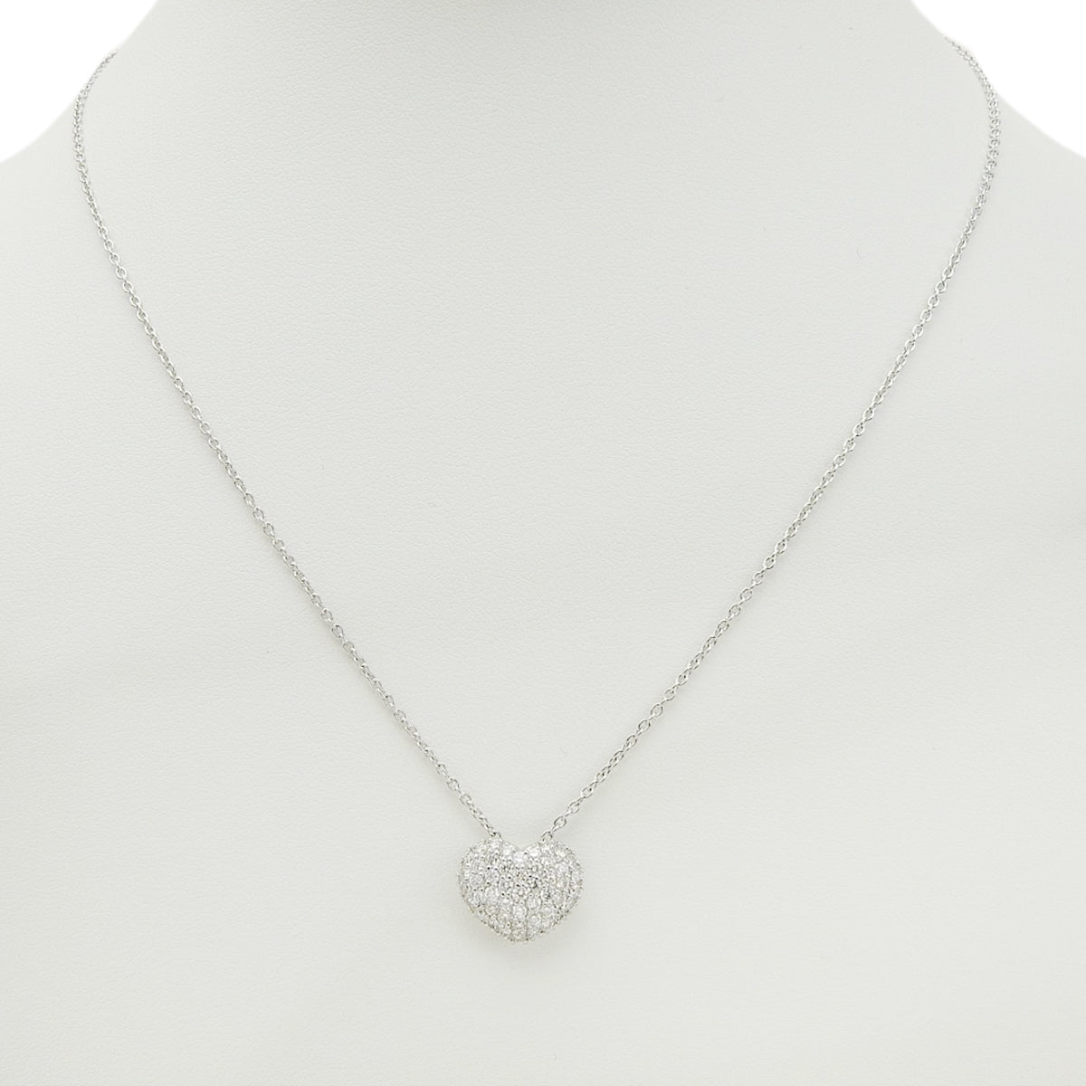 钻石心形项链 D1.00 K18 白金 WG 密镶