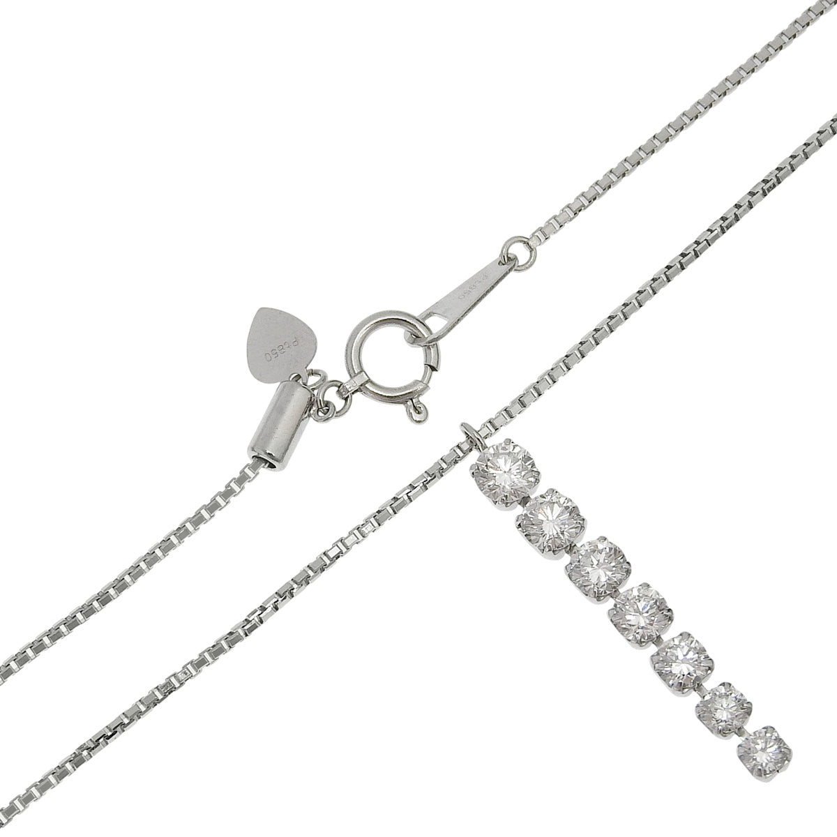 Diamond Line Necklace D1.00 Pt850 Platinum 7PD