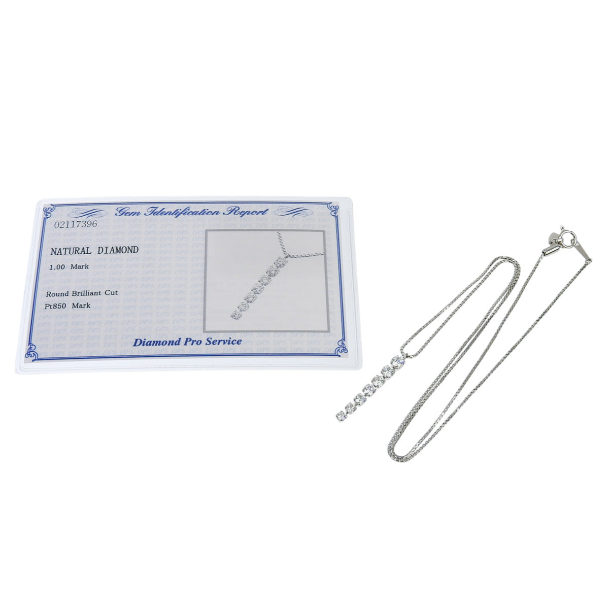 Diamond Line Necklace D1.00 Pt850 Platinum 7PD