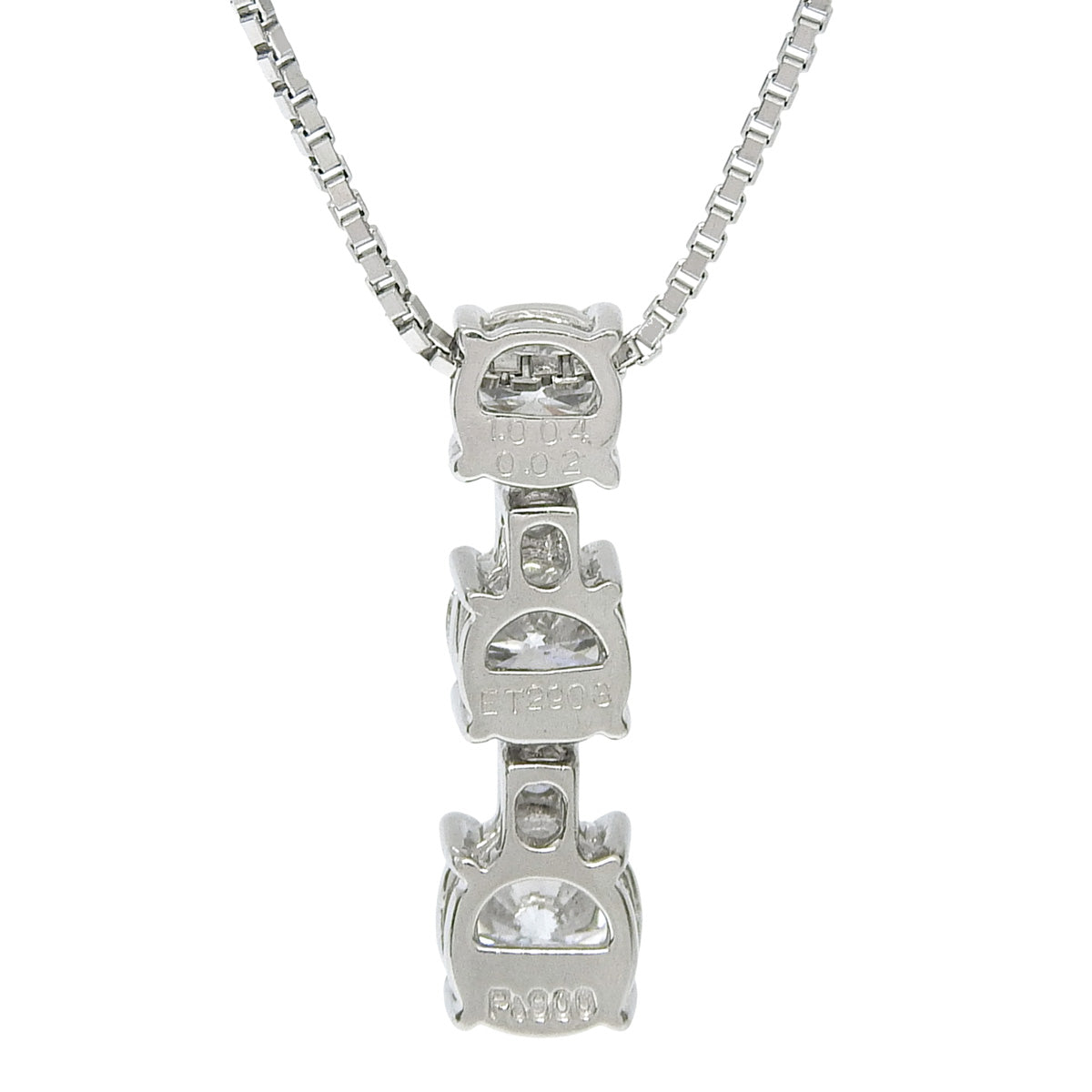 Diamond necklace D0.178, 0.320, 0.506 Pt900 platinum Pt850 platinum 5PD