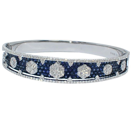 蓝宝石和钻石手镯,S9.00/D7.00,18K 白金,WG