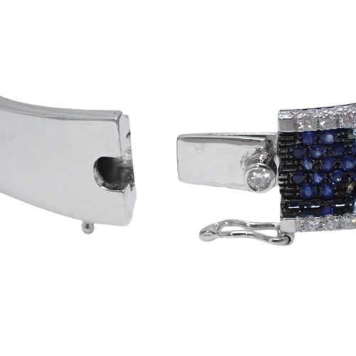 Sapphire and Diamond Bangle, S9.00/D7.00, 18K White Gold, WG