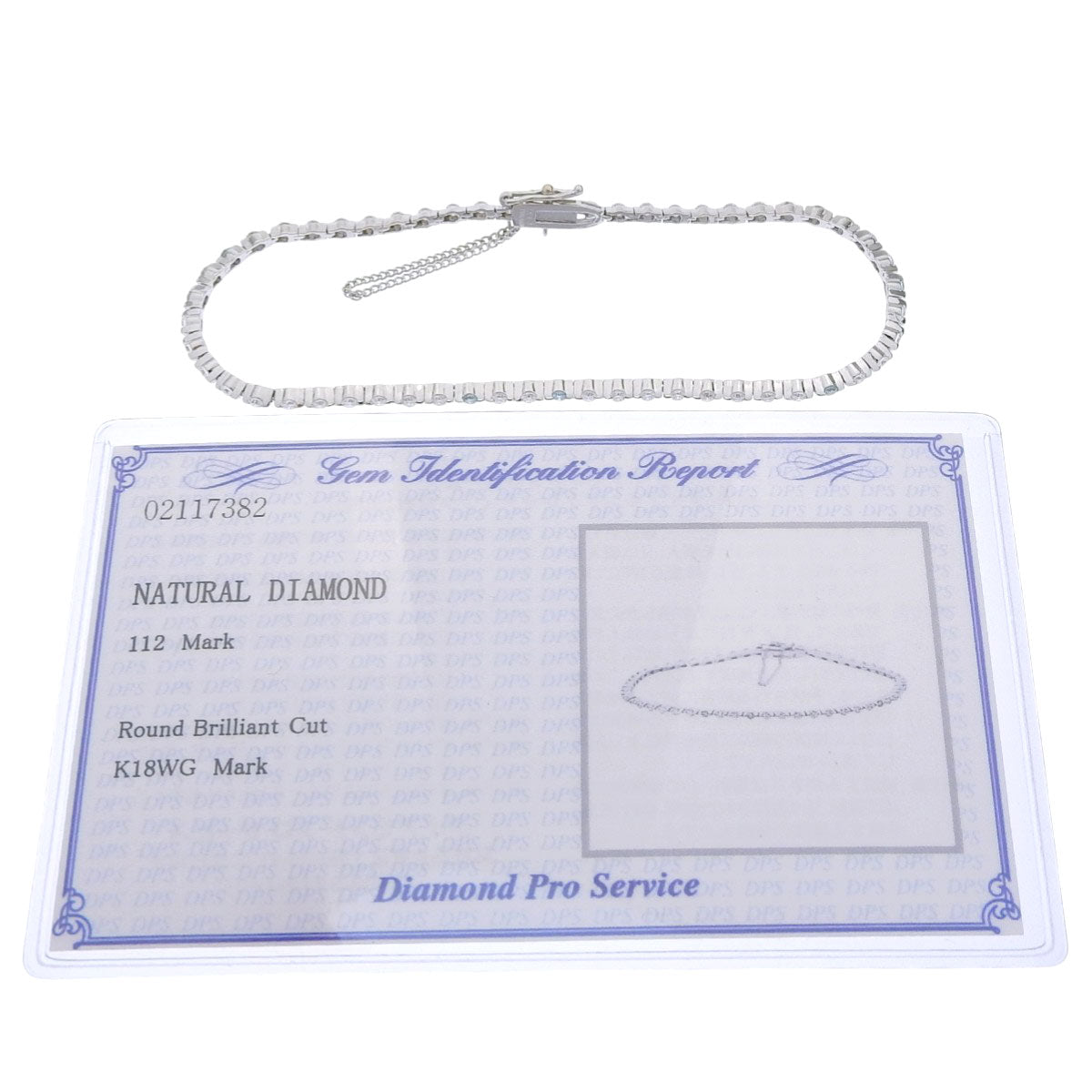 ダイヤモンド テニスブレスレット D1.12 K18 ホワイトゴールド WG