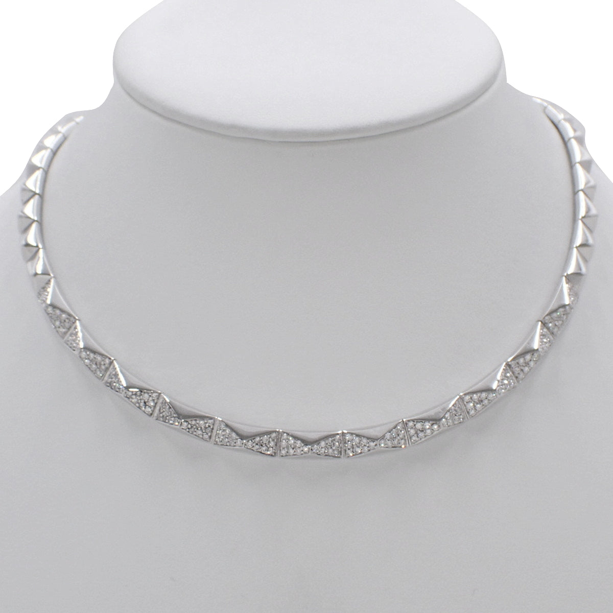 ダイヤモンド ネックレス D2.09 K18 ホワイトゴールド WG スタッズモチーフ