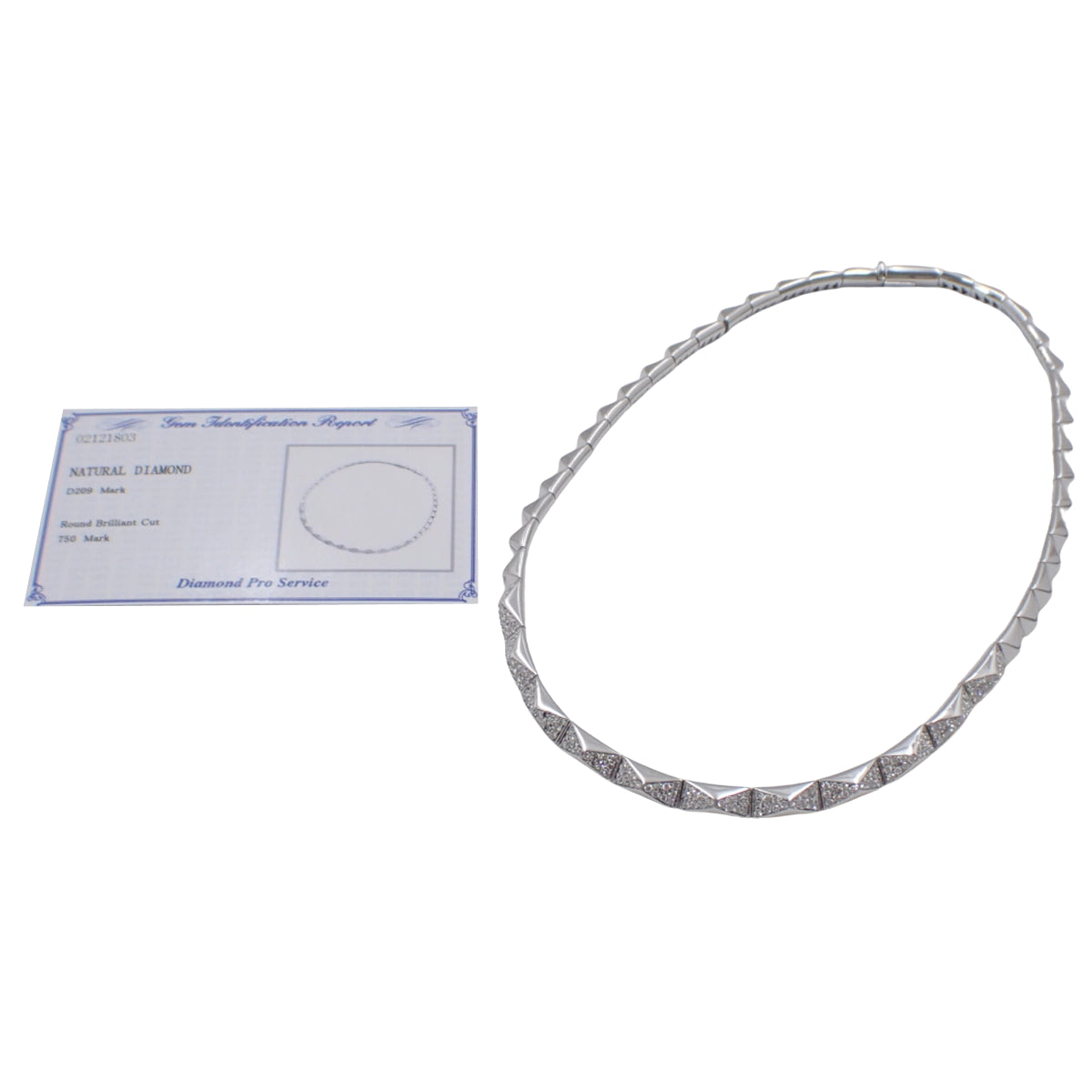 ダイヤモンド ネックレス D2.09 K18 ホワイトゴールド WG スタッズモチーフ