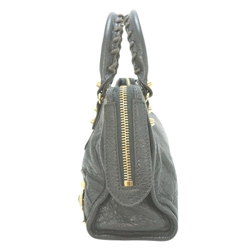 Classic Mini City Bag, Leather, Gray, 300295, 2-Way (shoulder, crossbody)