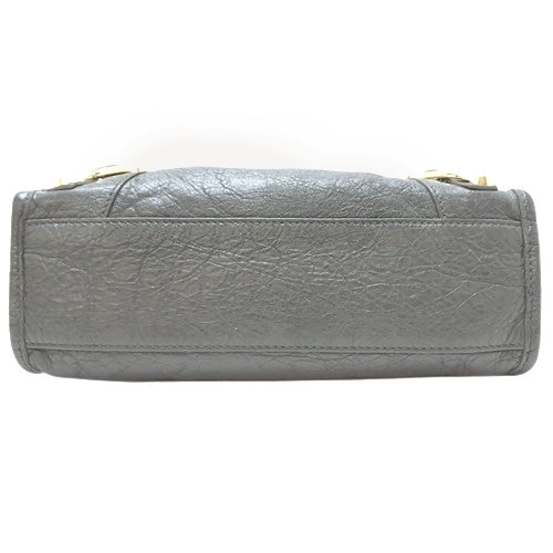 Classic Mini City Bag, Leather, Gray, 300295, 2-Way (shoulder, crossbody)