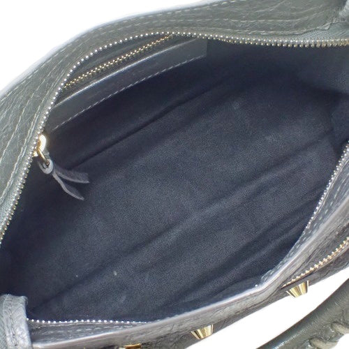 Classic Mini City Bag, Leather, Gray, 300295, 2-Way (shoulder, crossbody)
