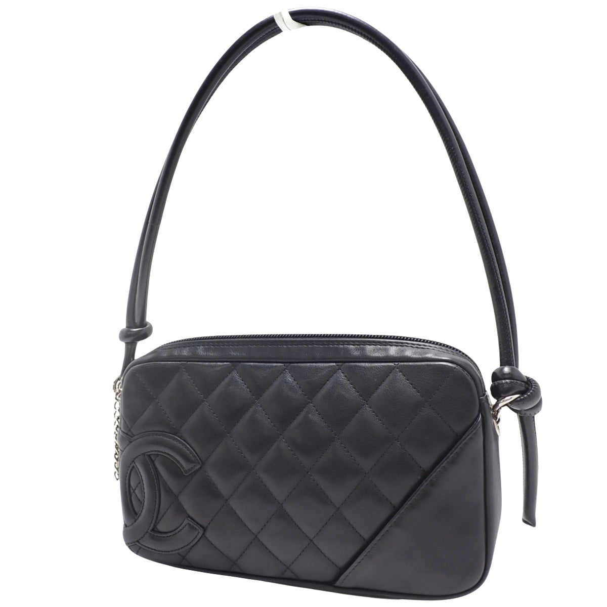 Chanel Cambon Line Coco Mark Handbag, Calfskin, Black and Pink, A25175