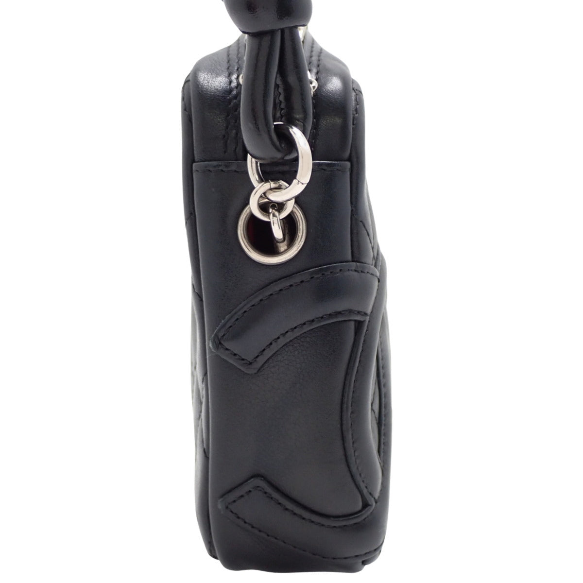 Chanel Cambon Line Coco Mark Handbag, Calfskin, Black and Pink, A25175