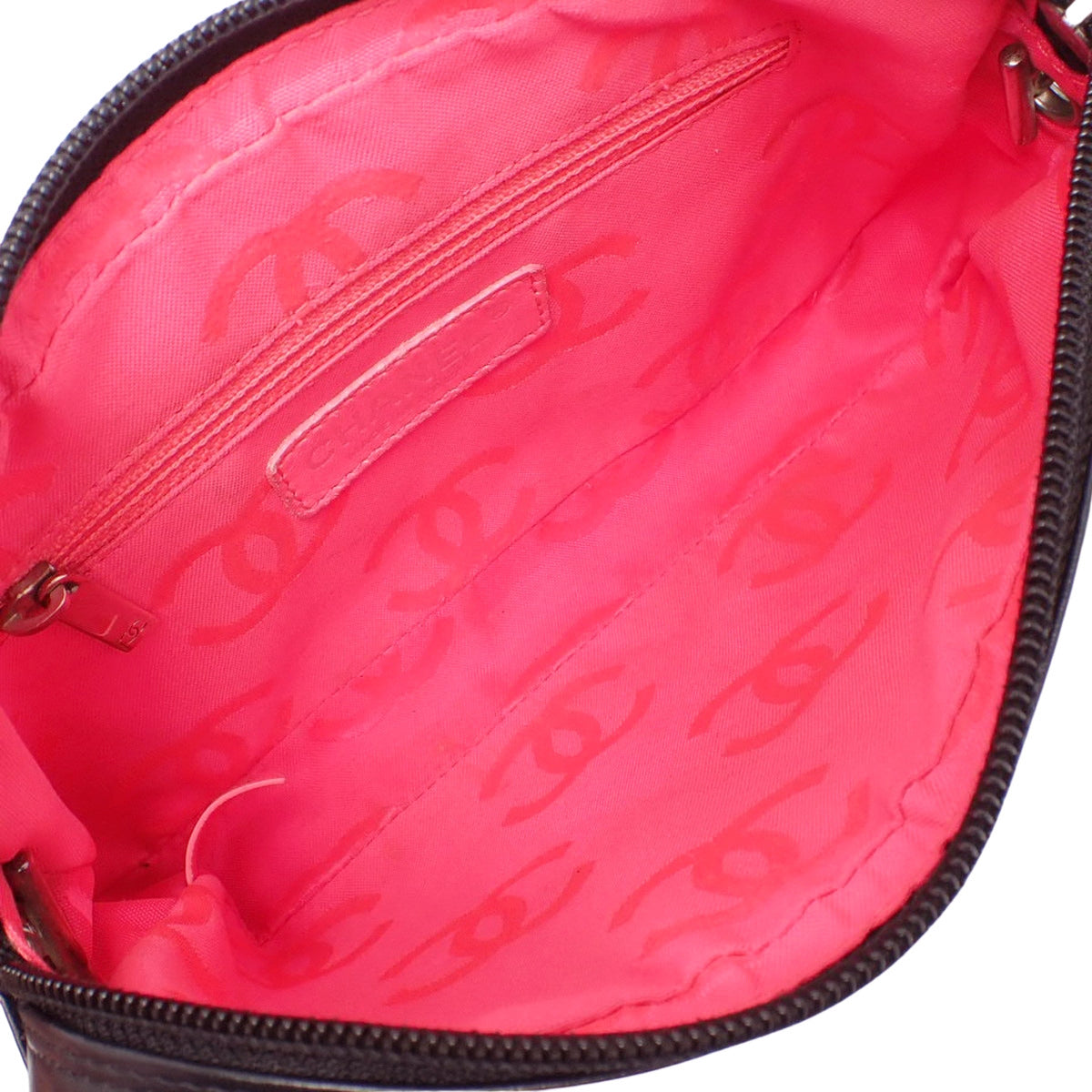 Chanel Cambon Line Coco Mark Handbag, Calfskin, Black and Pink, A25175