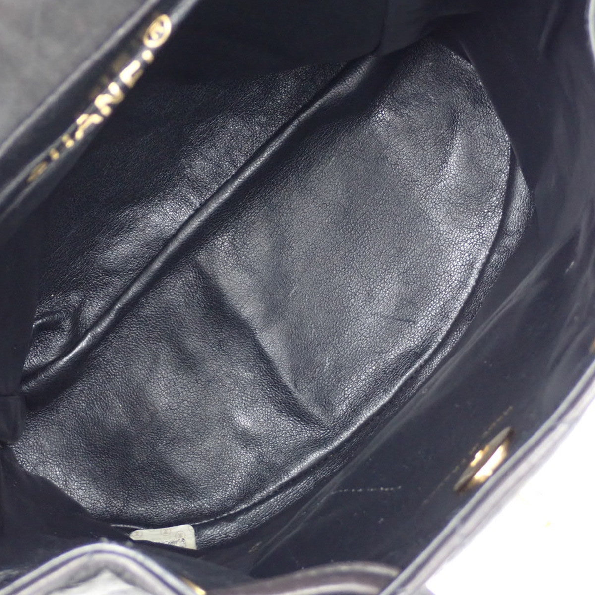 Matelasse Coco Mark Backpack, Lambskin, Black, A10177