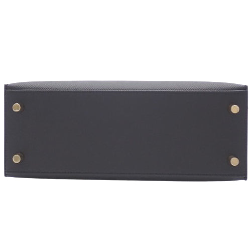 Brand New Kelly 25 (Exterior Stitched) Epsom Calfskin Black, Gold Hardware, K stamp.