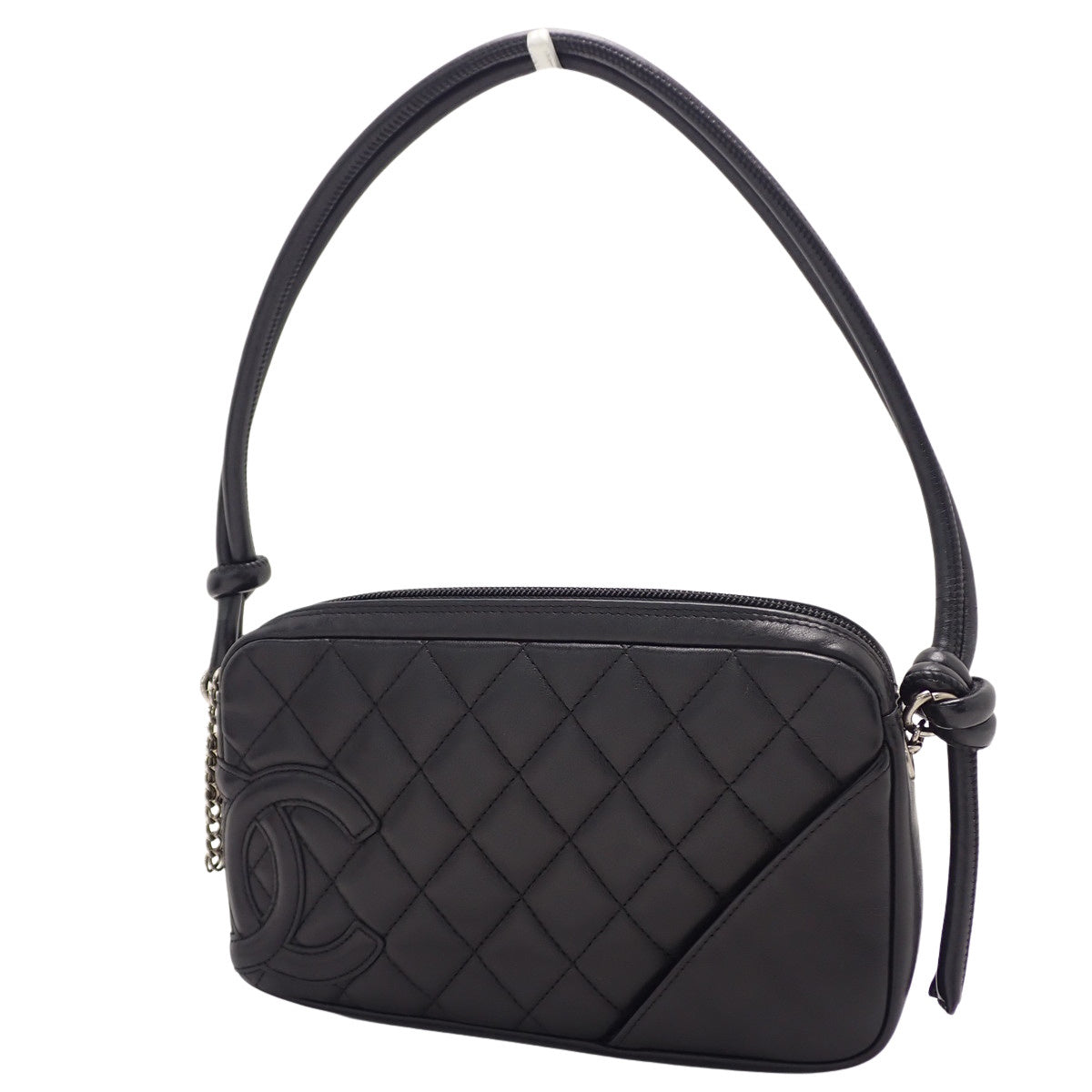 Cambon Line Matelasse Coco Mark Handbag in Black Lambskin A25175, One-Shoulder