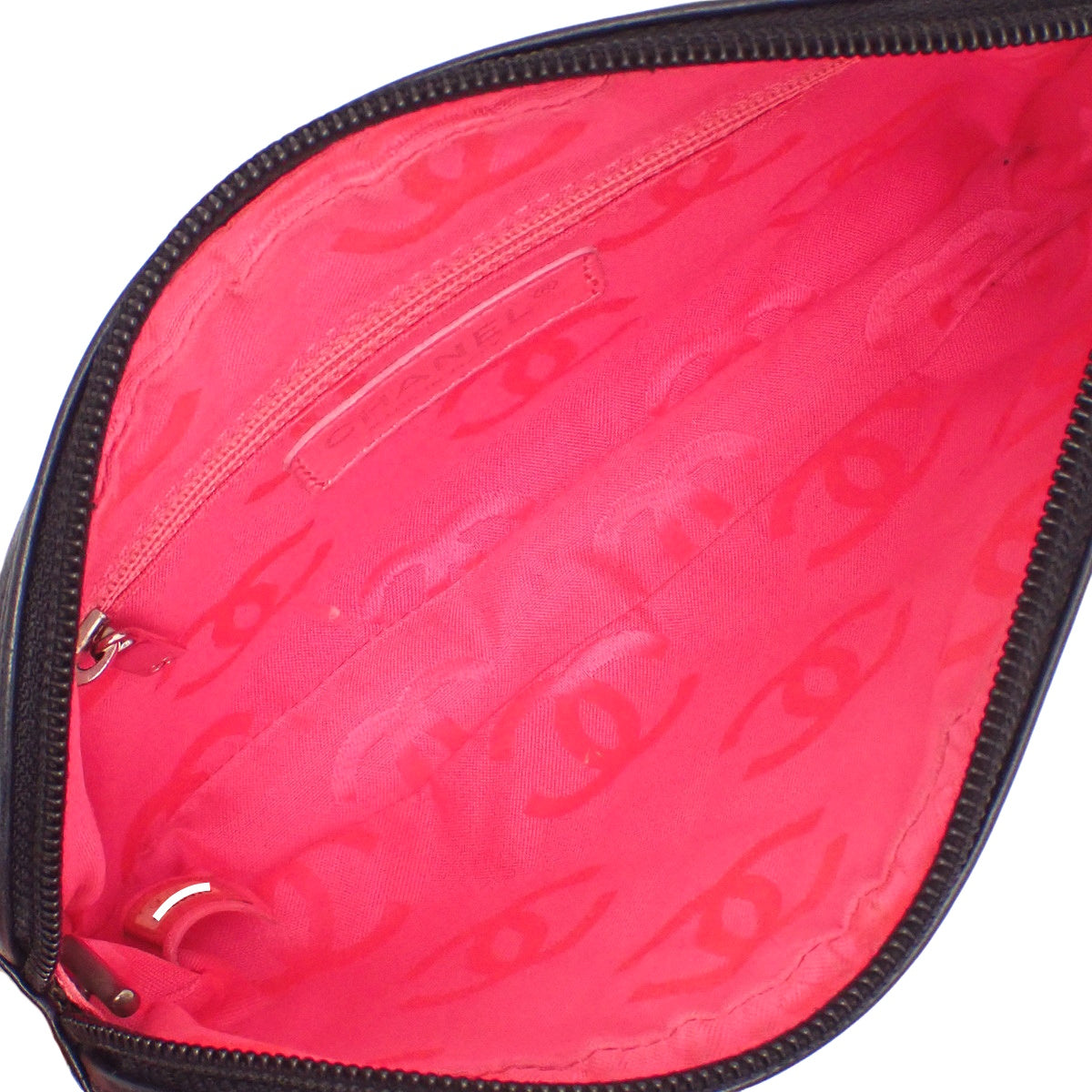 Cambon Line Matelasse Coco Mark 黑色羊皮单肩手提包 A25175