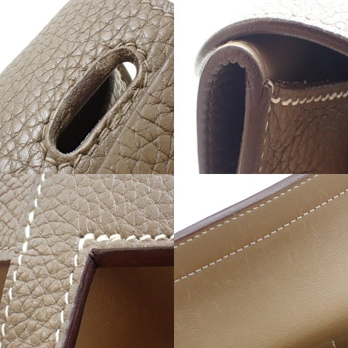 Arzan 31, Taurillon Clemence leather, palladium hardware, Etoupe/Etoupe, D stamp