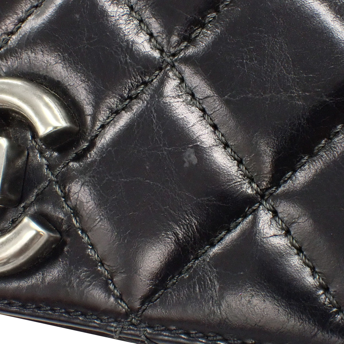 Coco Boy Coco Mark Chain Shoulder Bag, Leather, Black