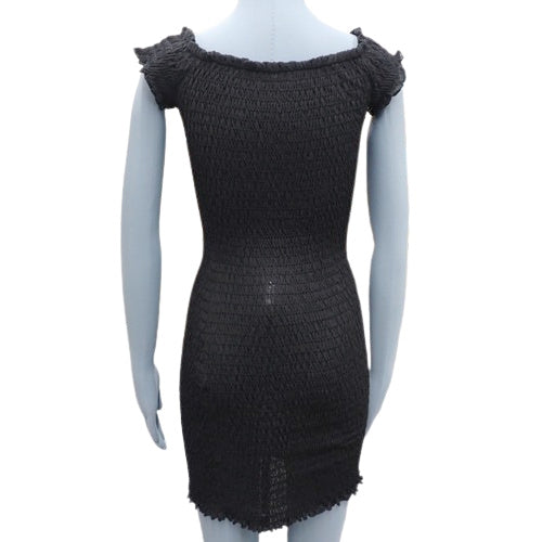 オフショルダー ミニワンピース XS トリオンフ ロゴ刺繍 ミニドレス