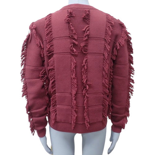 带标志牌的流苏针织毛衣,M码 RM232