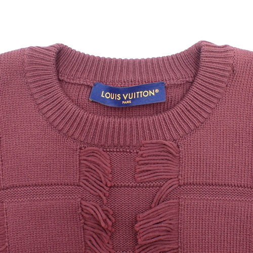 Fringe knit sweater with logo plate, size M RM232