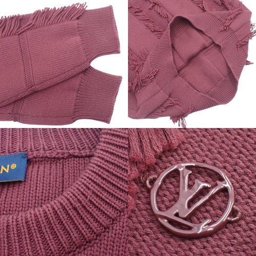 Fringe knit sweater with logo plate, size M RM232