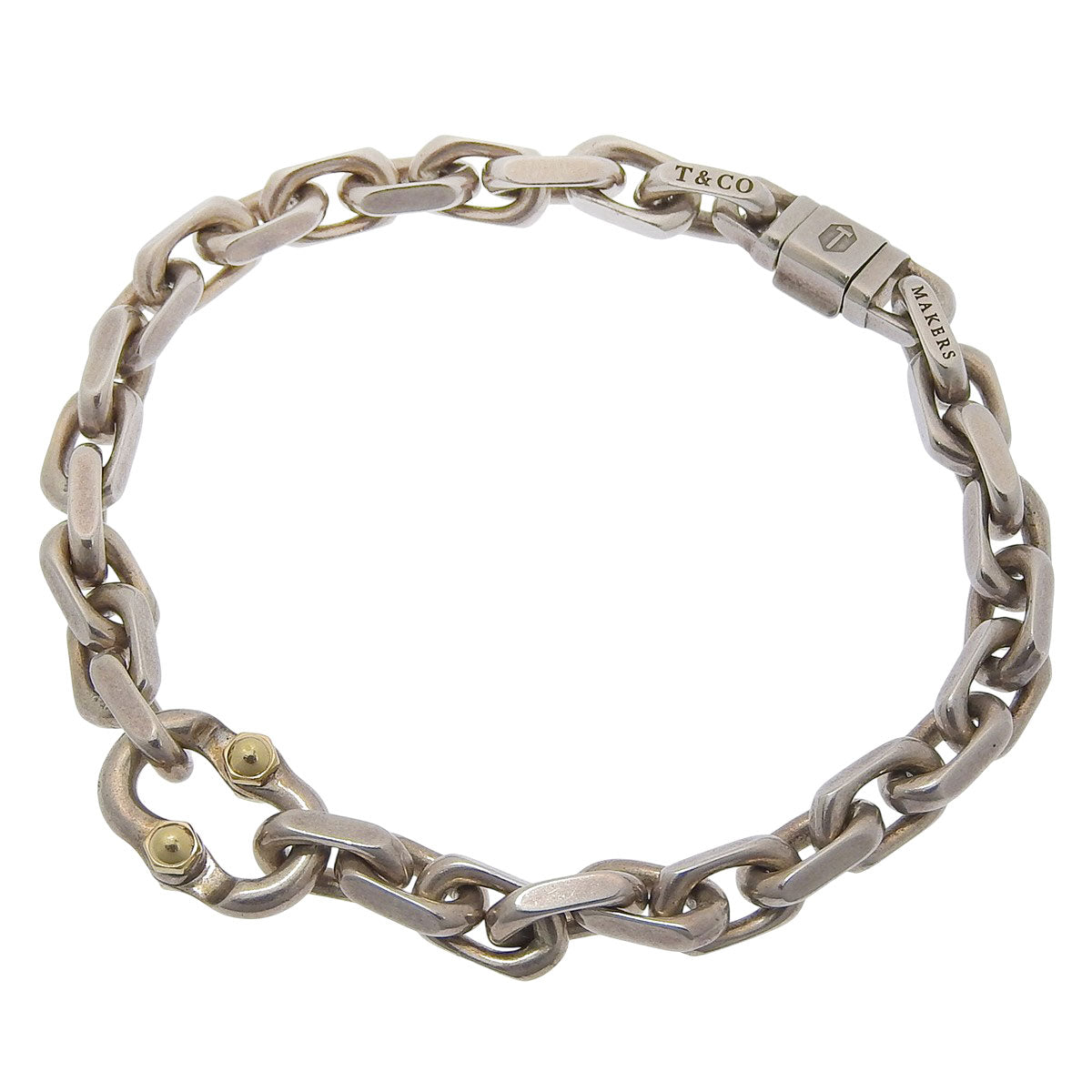 ナロー ブレスレット シルバー SV925 イエローゴールド K18YG