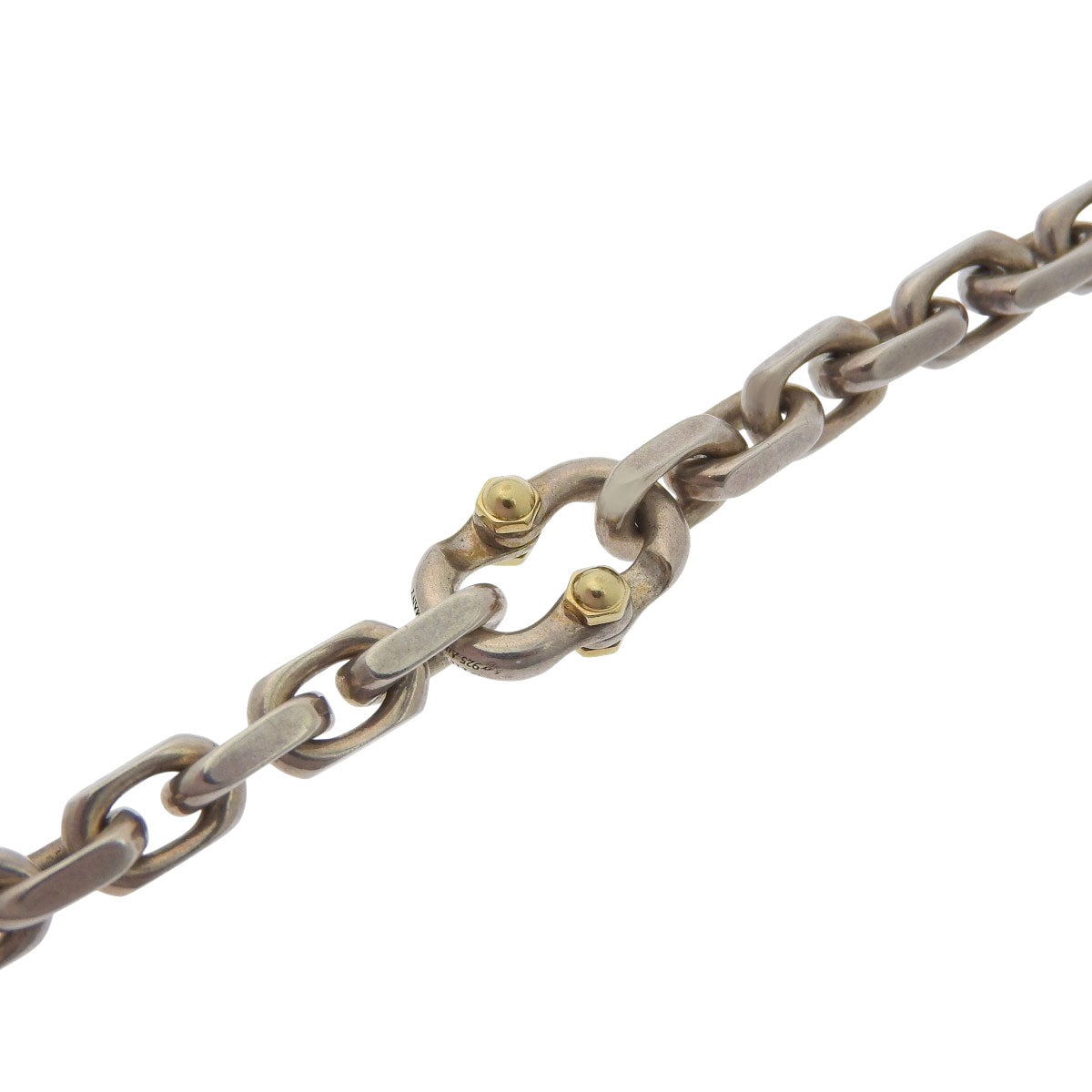 ナロー ブレスレット シルバー SV925 イエローゴールド K18YG