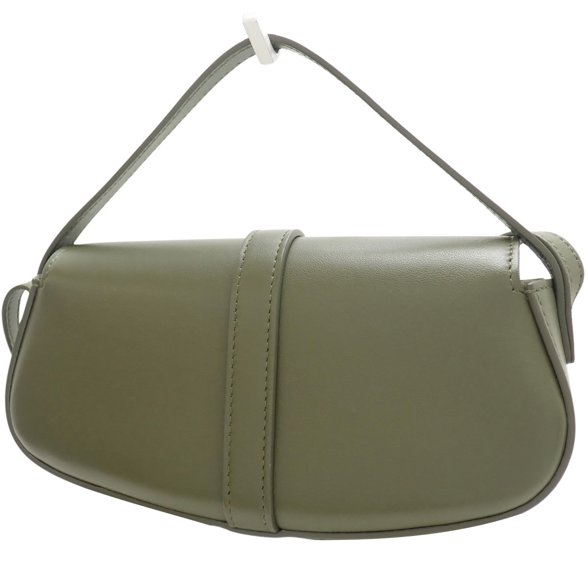Khaki calfskin clutch bag with strap 10I593DQ1.31DO