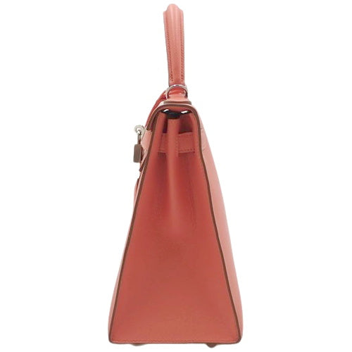 Kelly 28 (External Stitching) Epsom Leather, Palladium Hardware, Flamingo Design, R Stamp