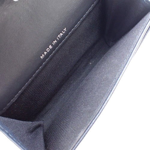 Camellia Card Case, Leather, Navy, A81937, Business Card Holder, Pass Case, Mini Wallet, Coin Case