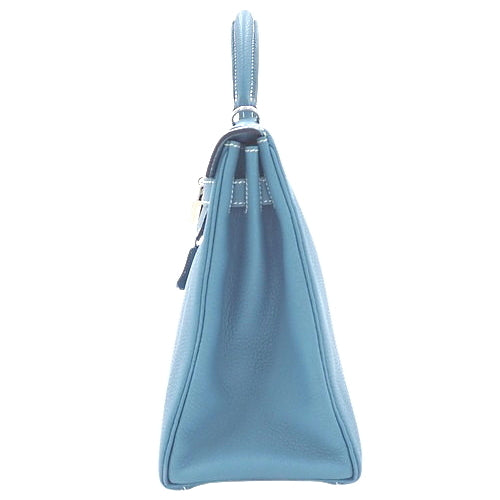 Kelly 32 (inner stitching) Togo, palladium hardware, blue jean, □I stamp