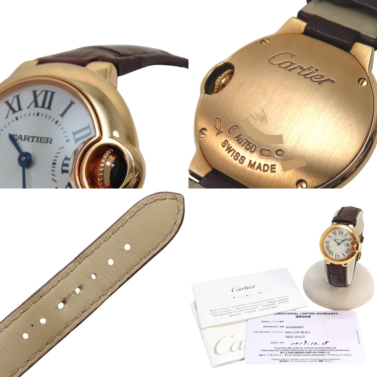 WGBB0007 蓝气球28毫米 玫瑰金/皮革 石英 白色