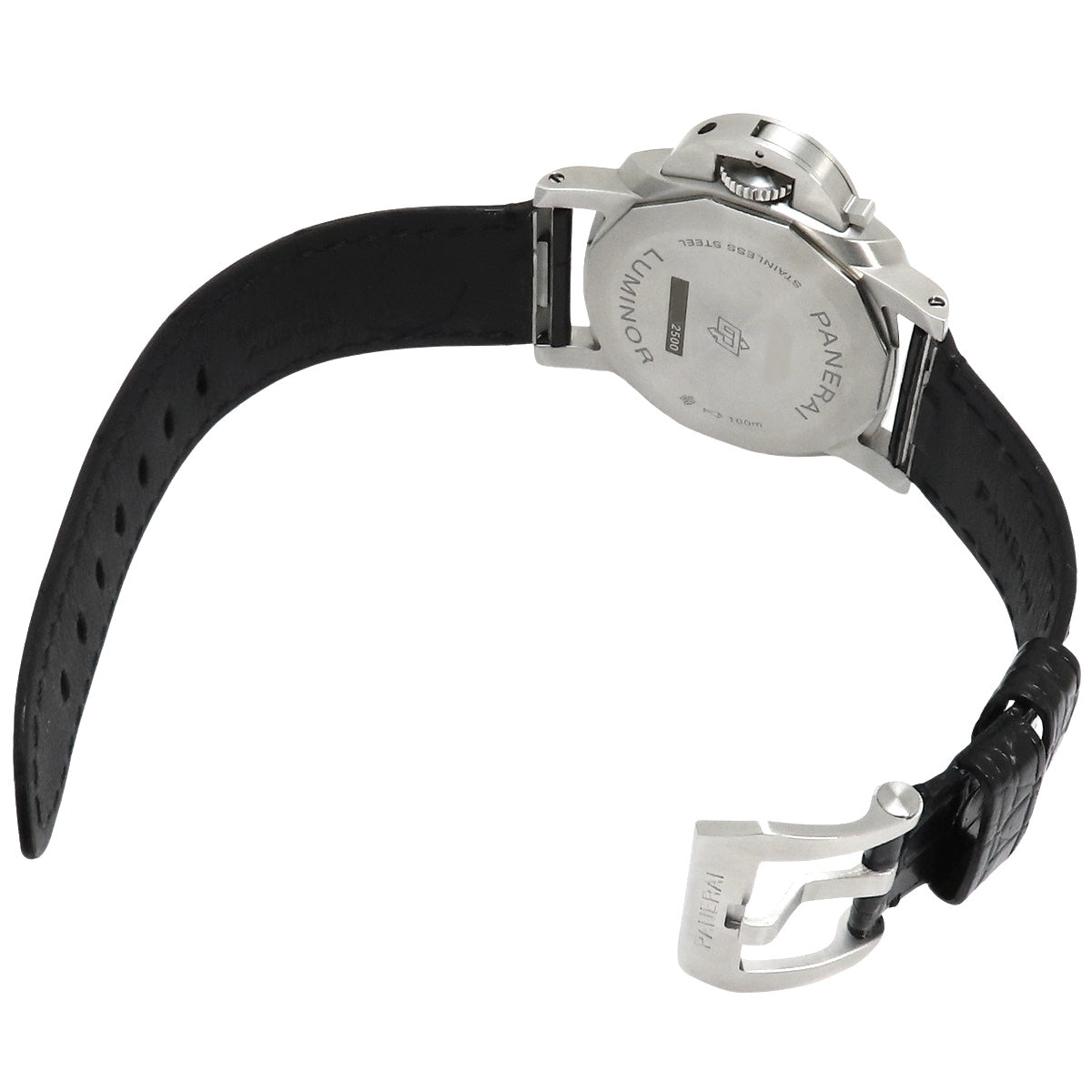 PAM01371 Luminor Quaranta, stainless steel/leather, automatic winding, white dial.