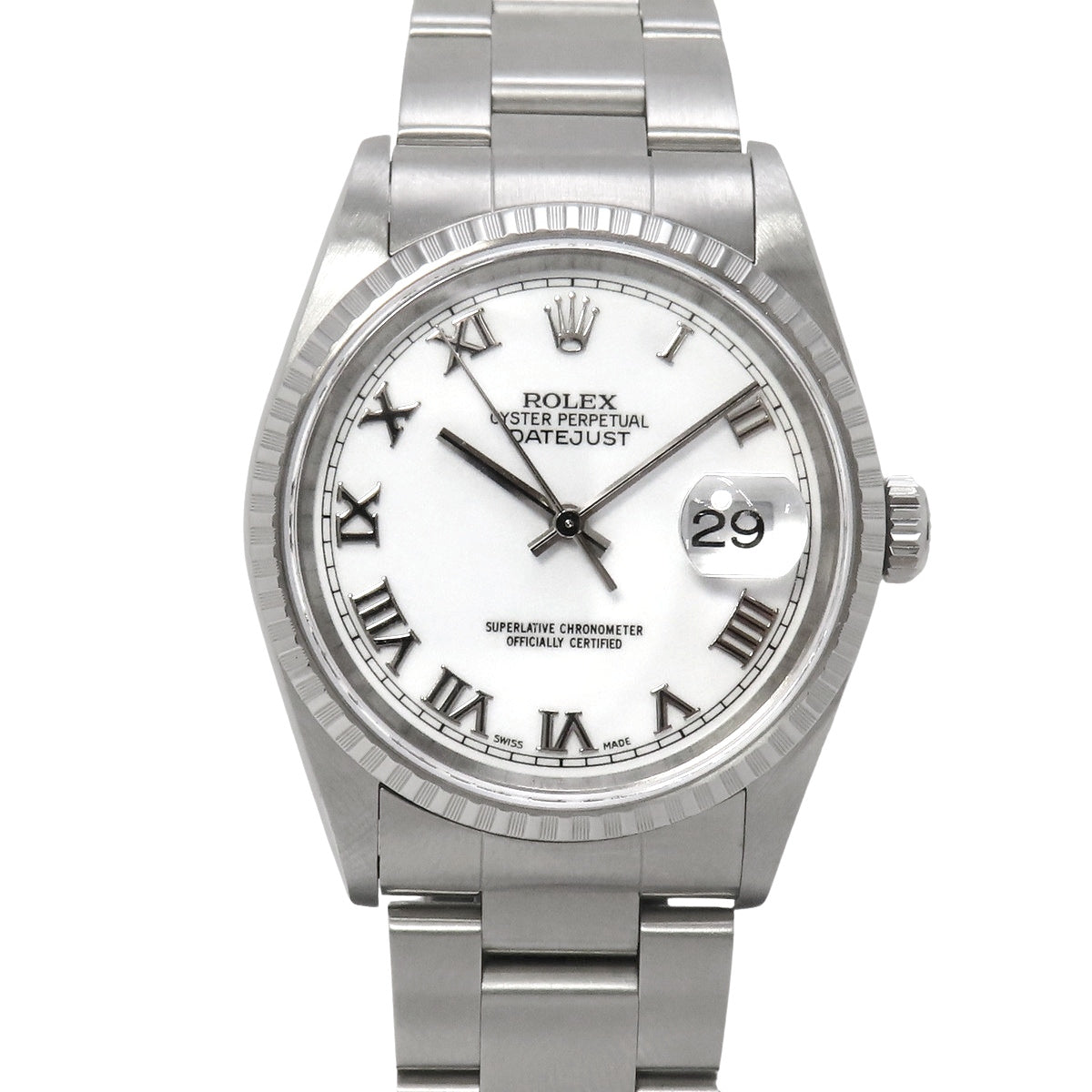 デイトジャスト 16220 SS ホワイト 自動巻き メンズ