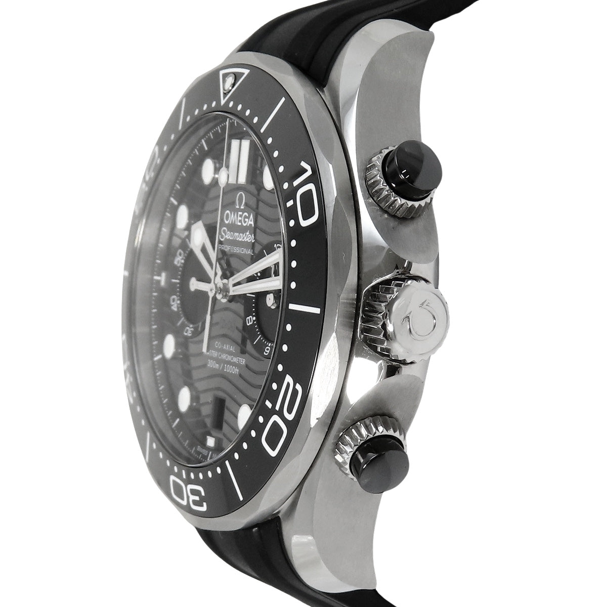 210.32.44.51.01.001 海马系列300米潜水表 同轴擒纵系统 精钢/橡胶 自动上链 黑色