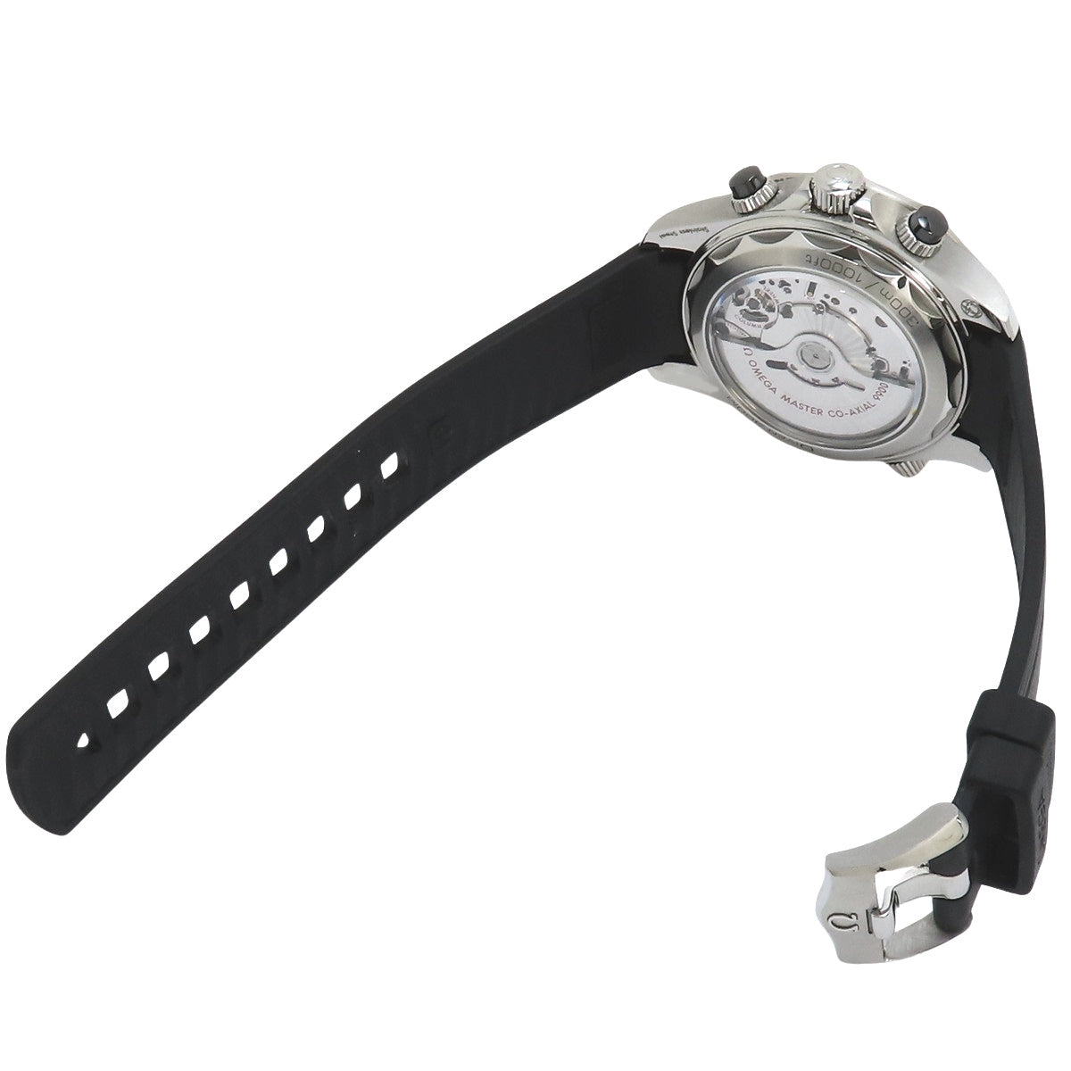 210.32.44.51.01.001 海马系列300米潜水表 同轴擒纵系统 精钢/橡胶 自动上链 黑色